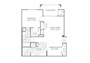 The Edge at Yardley Floor Plan 1 Bedroom