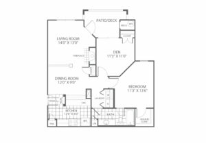 The Edge at Yardley Floor Plan 1 bedroom with den