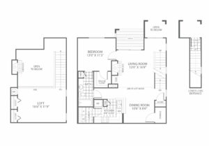 The Edge at Yardley Floor Plan 1 bedroom with loft