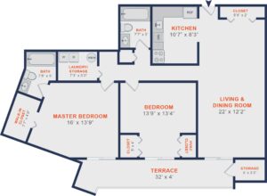 Valley Forge Towers Floor Plan 2 bedroom large