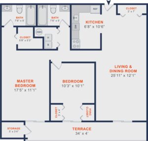 Valley Forge Towers Floor Plan 2 bedroom small