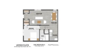 Lehigh Flats Floor Plan 1 bedroom jr.