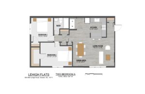 Lehigh Flats Floor Plan 2 bedroom jr.