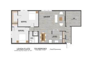 Lehigh Flats Floor Plan 2 bedroom deluxe