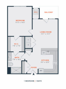 Flats at Jenkintown Floor Plan 1 bedroom 1 bath