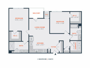 Flats at Jenkintown Floor Plan 2 bedroom 2 bath