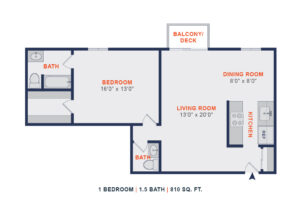 Green Valley Manor floor plan 1 bedroom 1.5 bath