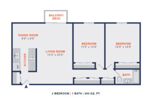 Green Valley Manor floor plan 2 bedroom 1 bath