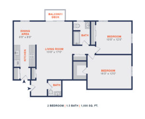 Green Valley Manor floor plan 2 bedroom 1.5 bath