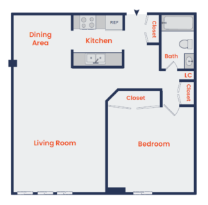 Dupont Towers 1 bedroom floor plan