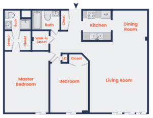 Dupont Towers 2 bedroom floor plan